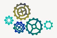 Operating cogwheel, business teamwork concept vector