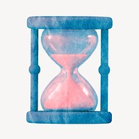 Aesthetic hourglass, pink, blue collage element vector