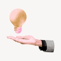 Hand presenting light bulb, creativity in business remix