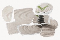 Zen stones paper collage, ripped paper design