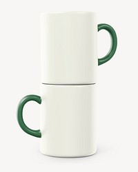 Ceramic coffee mug mockup, white product design psd
