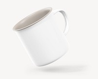 Camping mug mockup, white product design psd