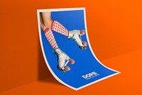 Roller skating poster, sports branding ad