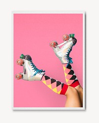 Roller skating poster, sports, hobby aesthetic photo