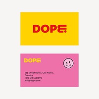 Funky business card template, cute, colorful design psd