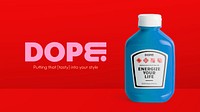 Ketchup bottle PowerPoint template, food branding product vector