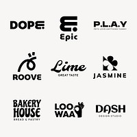 Creative, professional business logo template set vector