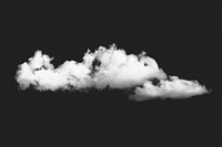 White fluffy cloud collage element psd