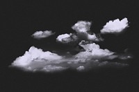 Gray fluffy cloud collage element psd