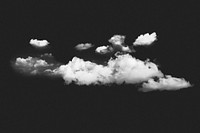 White fluffy cloud collage element psd