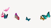 Butterfly collage element, colorful design psd