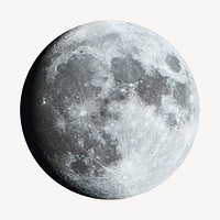 Full moon collage element, realistic design psd