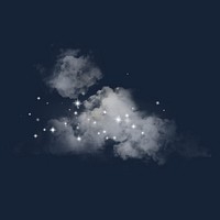 Sparkling cloud collage element, aesthetic design psd