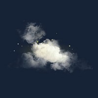 Cloud collage element, aesthetic design psd