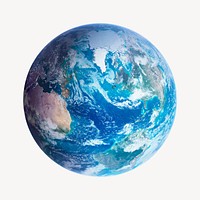 Planet earth collage element, realistic graphic psd