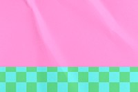 Pink retro background, checkered pattern border