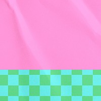 Pink retro background, checkered pattern border