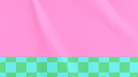 Pink retro desktop wallpaper, checkered pattern border background