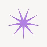 Starburst shape collage element, purple design vector