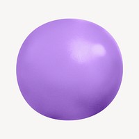 3D purple ball, round shape collage element