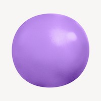 3D purple ball, shape collage element psd