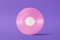 Pink vinyl record collage element psd