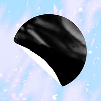 Black folded round sticker, aesthetic blue design