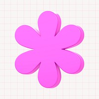 Pink asterisk, 3D rendering design