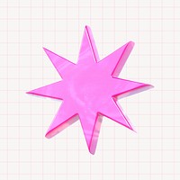 3D rendering pink sunburst shape, collage element