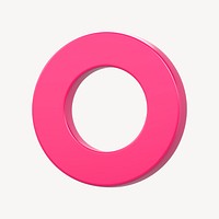 Pink circle collage element, 3D rendering psd