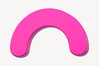 Pink curved line, 3D rendering design