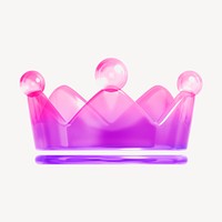 Cute crown, colorful 3D rendering design