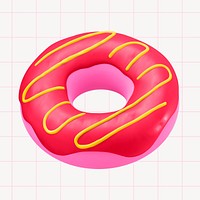 Pink donut, 3D rendering design