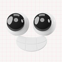 Cute happy face, 3D rendering design