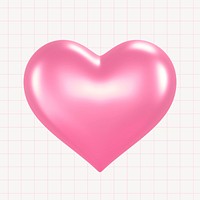 Pink heart, 3D rendering design