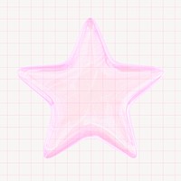 Glossy star collage element, 3D rendering psd