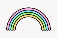 Rainbow icon collage element, cute design vector