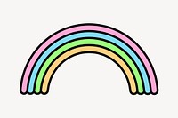 Rainbow icon collage element, cute design psd