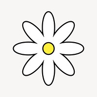 Cartoon daisy collage element, cute design vector