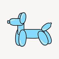 Balloon dog collage element, blue design vector