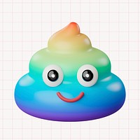 Rainbow poop, 3D rendering design