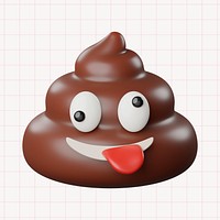 Crazy face poop, 3D rendering design