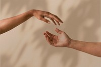 Aesthetic couple hands background, tree shadow