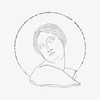 Aesthetic Greek Goddess, line art illustration vector