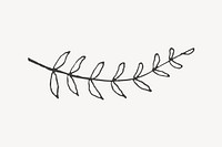 Leaf branch, line art illustration vector