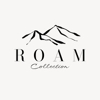 Minimal business logo template, mountain illustration psd