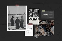 Carbon business mood board, business branding set