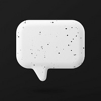 3D speech bubble, white terrazzo design psd