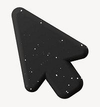 3D arrow cursor, black terrazzo design