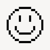 Smiling face emoticon, 8 bit graphic vector